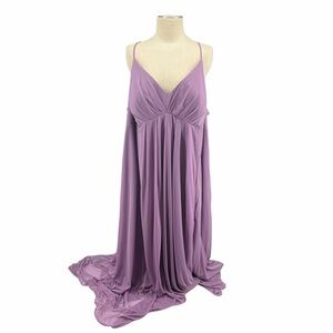 Azazie Dusty Lavender Maxi Dress 26 NWT Plus Size Bridesmaid Formal Gown